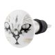 Abyssinian Cat Face Golden pattern Ceramic Wine Bottle Stopper